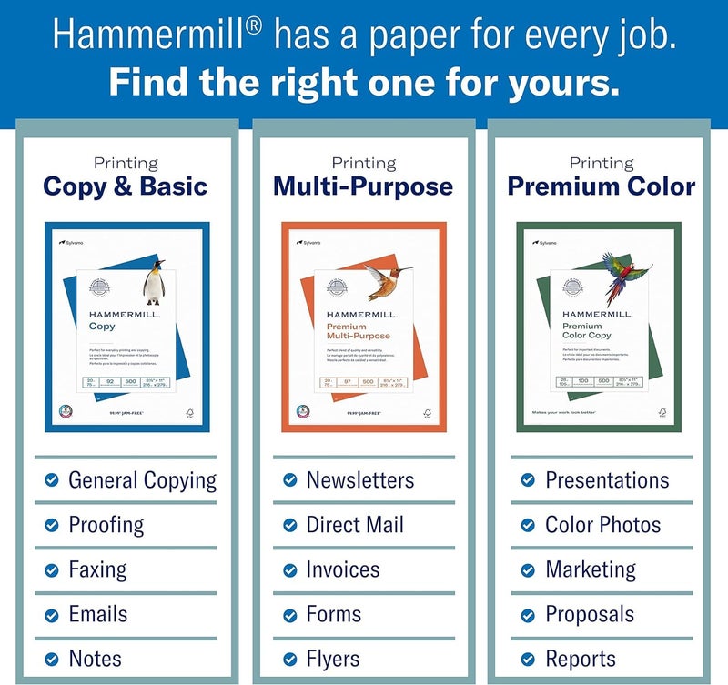 Hammermill Paper, Premium Laser Print Paper 8.5 x 11 Paper, Letter Size, 3 Hole, 24lb Paper, 98 Bright, 1 Ream / 500 Sheets (107681R) - Image 4